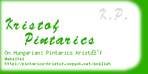 kristof pintarics business card